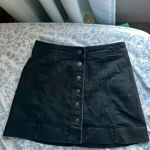 Madewell Charcoal Button-Front Mini Skirt